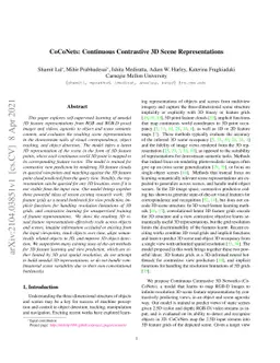 CoCoNets: Continuous Contrastive 3D Scene Representations