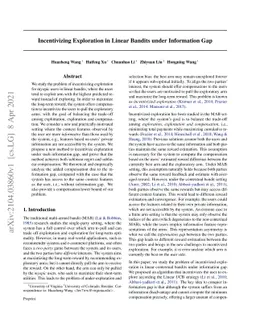 Incentivizing Exploration in Linear Bandits under Information Gap