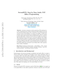 SerumRNN: Step by Step Audio VST Effect Programming