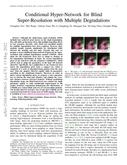 Conditional Hyper-Network for Blind Super-Resolution with Multiple
  Degradations