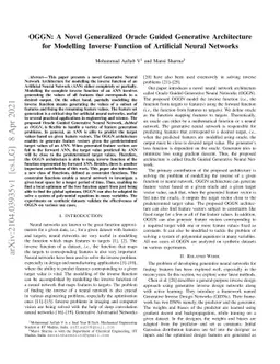 OGGN: A Novel Generalized Oracle Guided Generative Architecture for
  Modelling Inverse Function of Artificial Neural Networks