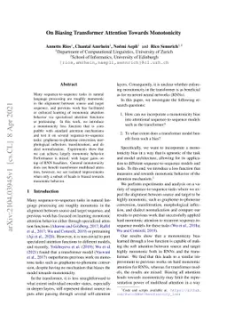 On Biasing Transformer Attention Towards Monotonicity