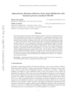 Approximate Bayesian inference from noisy likelihoods with Gaussian
  process emulated MCMC