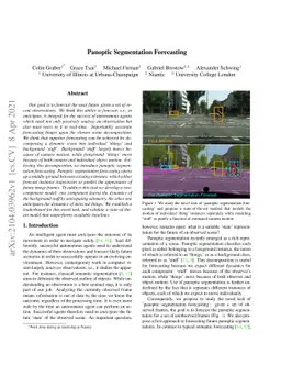 Panoptic Segmentation Forecasting