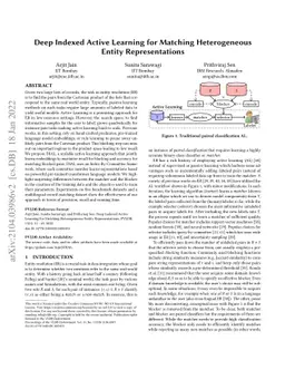 Deep Indexed Active Learning for Matching Heterogeneous Entity
  Representations