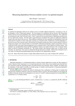 Measuring dependence between random vectors via optimal transport