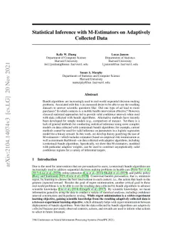 Statistical Inference with M-Estimators on Adaptively Collected Data