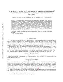 Nonlinear Level Set Learning for Function Approximation on Sparse Data
  with Applications to Parametric Differential Equations