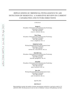 Applications of Artificial Intelligence to aid detection of dementia: a
  narrative review on current capabilities and future directions