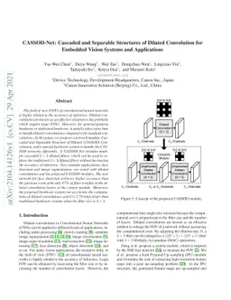 CASSOD-Net: Cascaded and Separable Structures of Dilated Convolution for
  Embedded Vision Systems and Applications