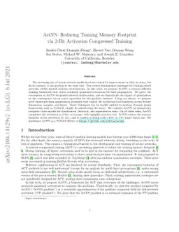 ActNN: Reducing Training Memory Footprint via 2-Bit Activation
  Compressed Training
