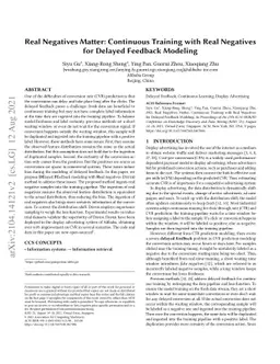 Real Negatives Matter: Continuous Training with Real Negatives for
  Delayed Feedback Modeling
