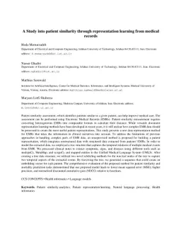 A Study into patient similarity through representation learning from
  medical records
