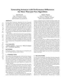 Generating Instances with Performance Differences for More Than Just Two
  Algorithms