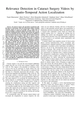 Relevance Detection in Cataract Surgery Videos by Spatio-Temporal Action
  Localization