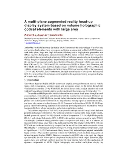 A multi-plane augmented reality head-up display system based on volume
  holographic optical elements with large area