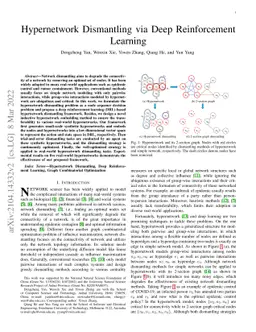 Hypernetwork Dismantling via Deep Reinforcement Learning