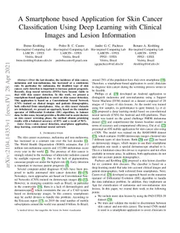 A Smartphone based Application for Skin Cancer Classification Using Deep
  Learning with Clinical Images and Lesion Information
