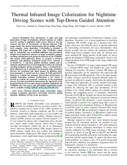Thermal Infrared Image Colorization for Nighttime Driving Scenes with
  Top-Down Guided Attention