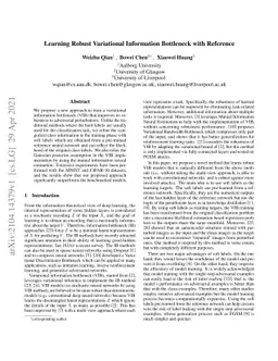 Learning Robust Variational Information Bottleneck with Reference