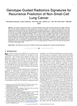 Genotype-Guided Radiomics Signatures for Recurrence Prediction of
  Non-Small-Cell Lung Cancer