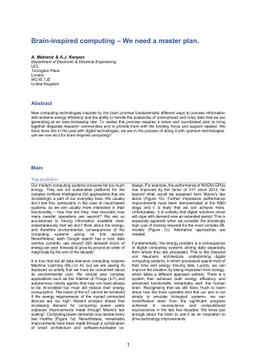 Brain-inspired computing: We need a master plan