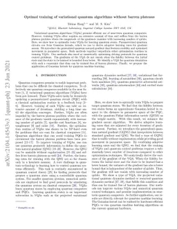 Optimal training of variational quantum algorithms without barren
  plateaus