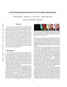 Learned Spatial Representations for Few-shot Talking-Head Synthesis