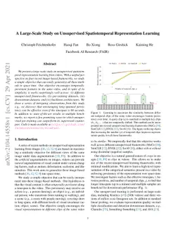 A Large-Scale Study on Unsupervised Spatiotemporal Representation
  Learning
