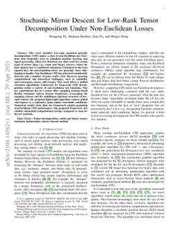 Stochastic Mirror Descent for Low-Rank Tensor Decomposition Under
  Non-Euclidean Losses
