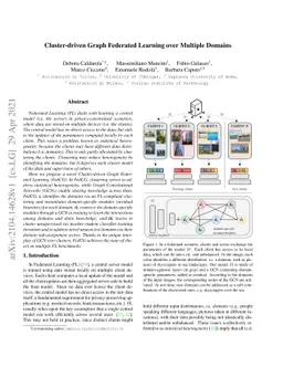Cluster-driven Graph Federated Learning over Multiple Domains