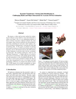 Keypoint Transformer: Solving Joint Identification in Challenging Hands
  and Object Interactions for Accurate 3D Pose Estimation