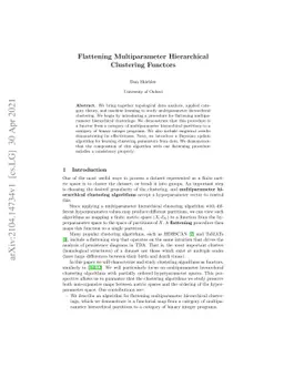 Flattening Multiparameter Hierarchical Clustering Functors
