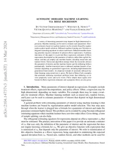 Automatic Debiased Machine Learning via Riesz Regression