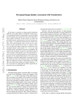 Perceptual Image Quality Assessment with Transformers