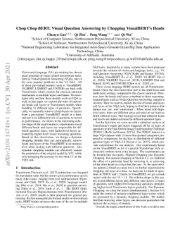 Chop Chop BERT: Visual Question Answering by Chopping VisualBERT's Heads