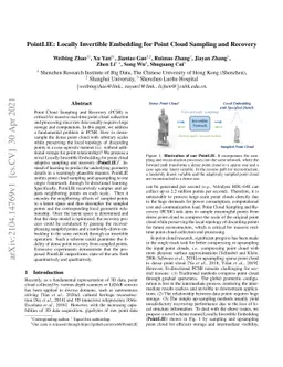 PointLIE: Locally Invertible Embedding for Point Cloud Sampling and
  Recovery