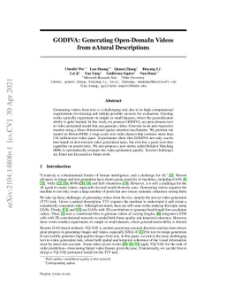 GODIVA: Generating Open-DomaIn Videos from nAtural Descriptions