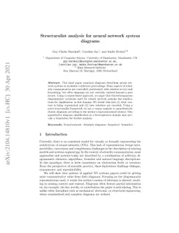 Structuralist analysis for neural network system diagrams