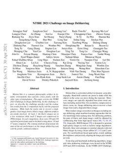 NTIRE 2021 Challenge on Image Deblurring