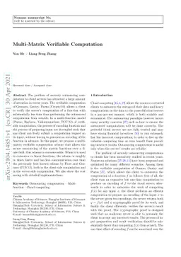 Multi-Matrix Verifiable Computation