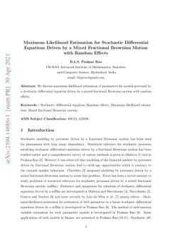 Maximum likelihood estimation for stochastic differential equations
  driven by a mixed fractional Brownian motion with random effects