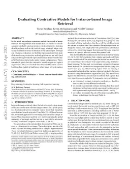 Evaluating Contrastive Models for Instance-based Image Retrieval