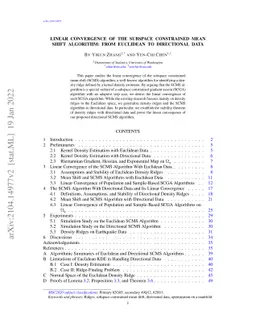 Linear Convergence of the Subspace Constrained Mean Shift Algorithm:
  From Euclidean to Directional Data
