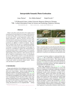 Interpretable Semantic Photo Geolocation