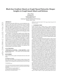 Black-box Gradient Attack on Graph Neural Networks: Deeper Insights in
  Graph-based Attack and Defense