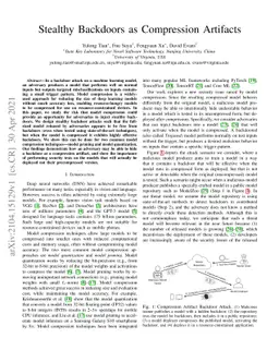 Stealthy Backdoors as Compression Artifacts