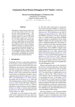 Explanation-Based Human Debugging of NLP Models: A Survey