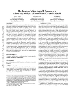 The Emperor's New Autofill Framework: A Security Analysis of Autofill on
  iOS and Android