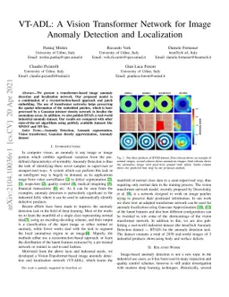 VT-ADL: A Vision Transformer Network for Image Anomaly Detection and
  Localization